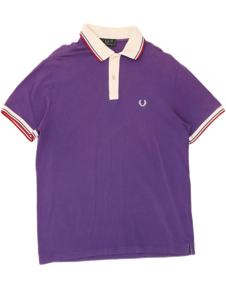 FRED PERRY Mens Polo Shirt XL Purple Cotton