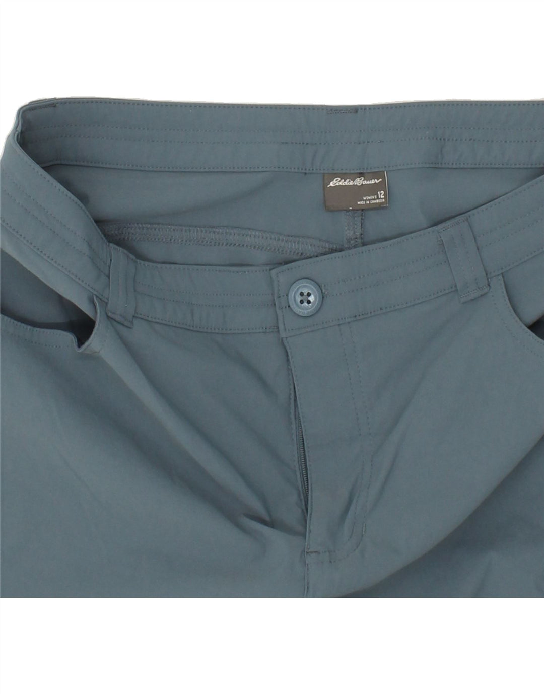 EDDIE BAUER Womens Capri Cargo Trousers US 12 Large W36 L21 Blue Nylon