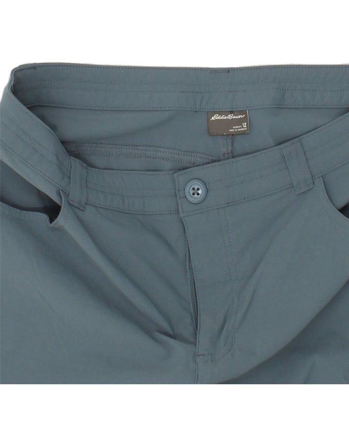 EDDIE BAUER Womens Capri Cargo Trousers US 12 Large W36 L21 Blue Nylon