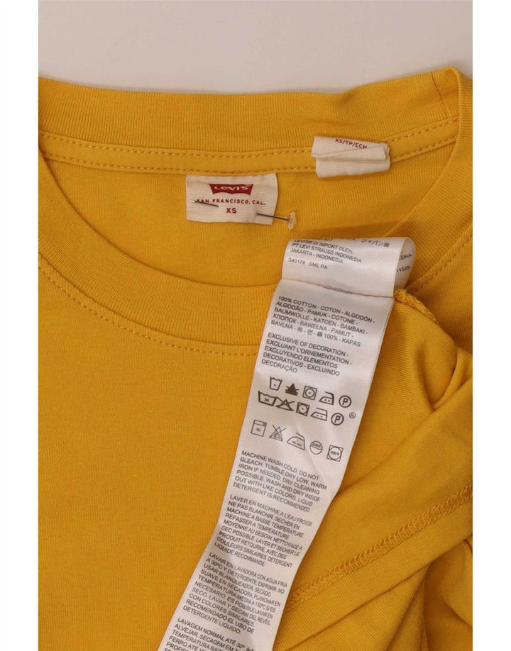 Levi's Womens Top Long Sleeve UK 6 XS Yellow Cotton
