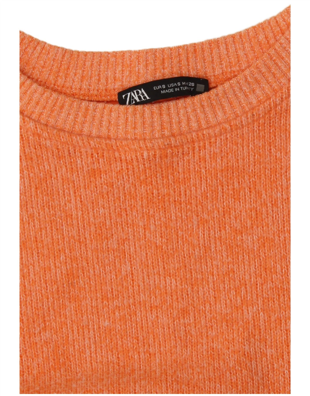 Zara Womens Crop Oversized Top Long Sleeve UK 10 Small Orange