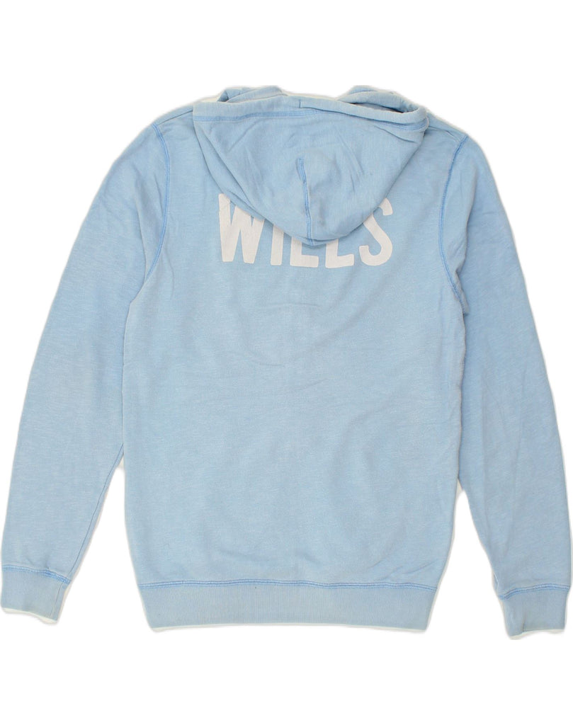 JACK WILLS Mens Graphic Zip Hoodie Sweater Small Blue Cotton | Vintage Jack Wills | Thrift | Second-Hand Jack Wills | Used Clothing | Messina Hembry 