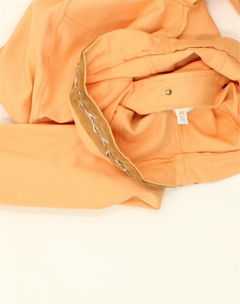 ERMANNO DAELLI Womens Bomber Jacket IT 40 Small Orange Cotton | Vintage Ermanno Daelli | Thrift | Second-Hand Ermanno Daelli | Used Clothing | Messina Hembry 