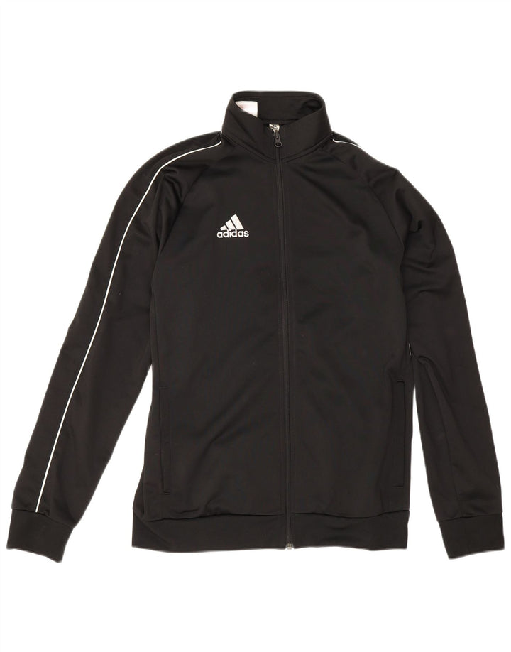 Adidas Girls Tracksuit Top Jacket 15-16 Years Black Polyester