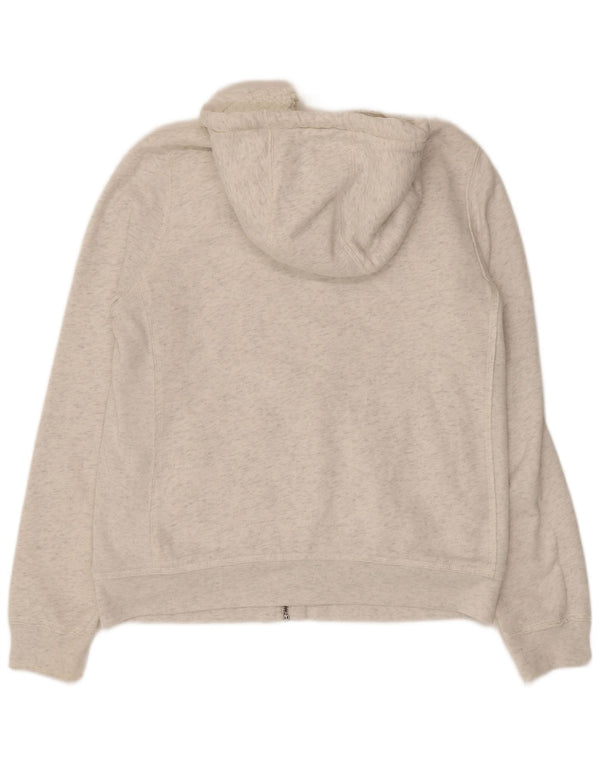 Abercrombie & Fitch Womens Graphic Zip Hoodie Sweater UK 14 Medium Grey