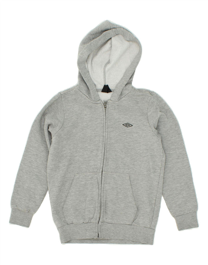 UMBRO Boys Zip Hoodie Sweater 9-10 Years Grey Cotton Vintage Umbro and Second-Hand Umbro from Messina Hembry 