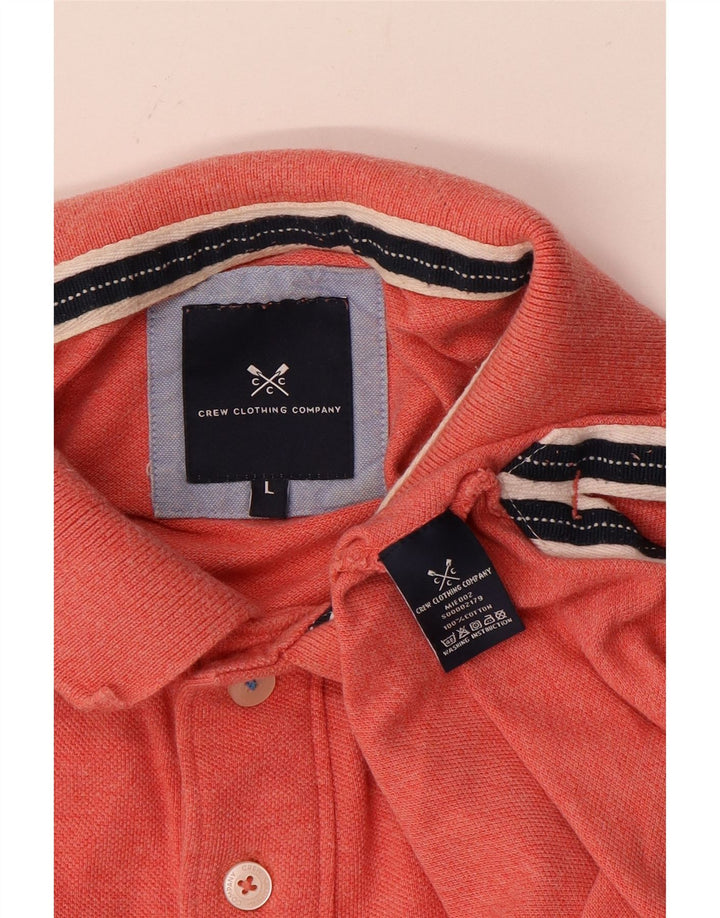 CREW CLOTHING Mens Polo Shirt Large Orange Cotton