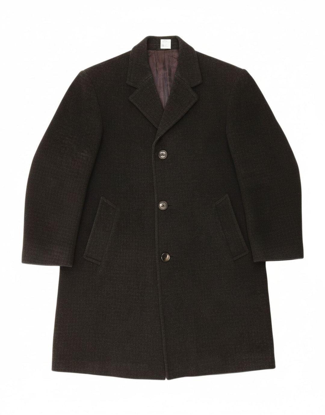 VINTAGE Mens Overcoat UK 36 Small Black