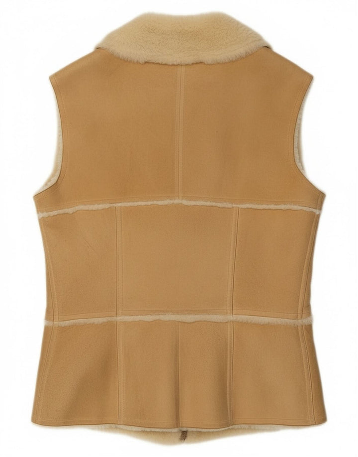 Vintage Womens Shearling Gilet IT 44 Medium Beige