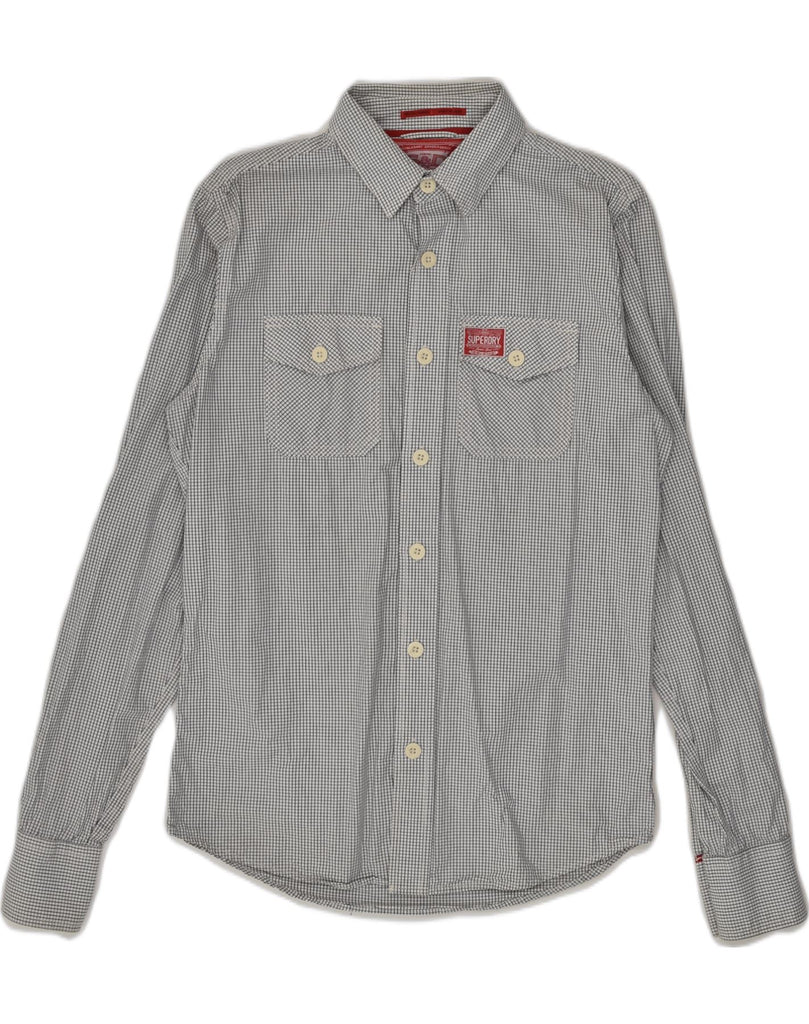 SUPERDRY Mens Shirt Medium Grey Check Cotton | Vintage Superdry | Thrift | Second-Hand Superdry | Used Clothing | Messina Hembry 