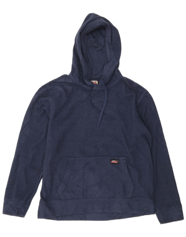 Dickies Mens Hooded Fleece Jumper UK 38/40 Medium Navy Blue Polyester