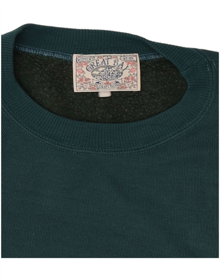 GREAT BAY Womens Graphic Oversized Sweatshirt Jumper UK 18 XL Green