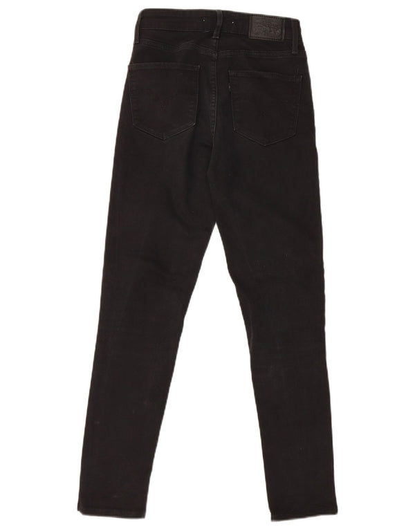 Levi's Womens 721 High Rise Skinny Jeans W24 L27 Black Cotton