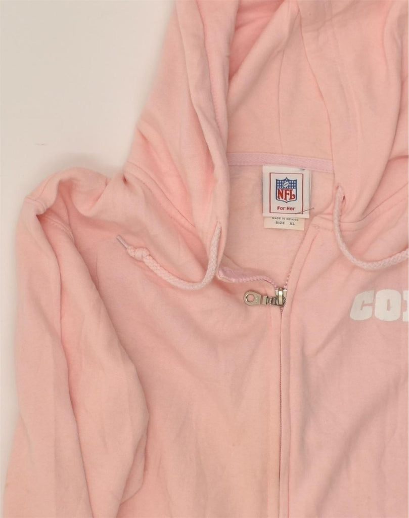 NFL Womens Zip Hoodie Sweater UK 18 XL Pink | Vintage NFL | Thrift | Second-Hand NFL | Used Clothing | Messina Hembry 