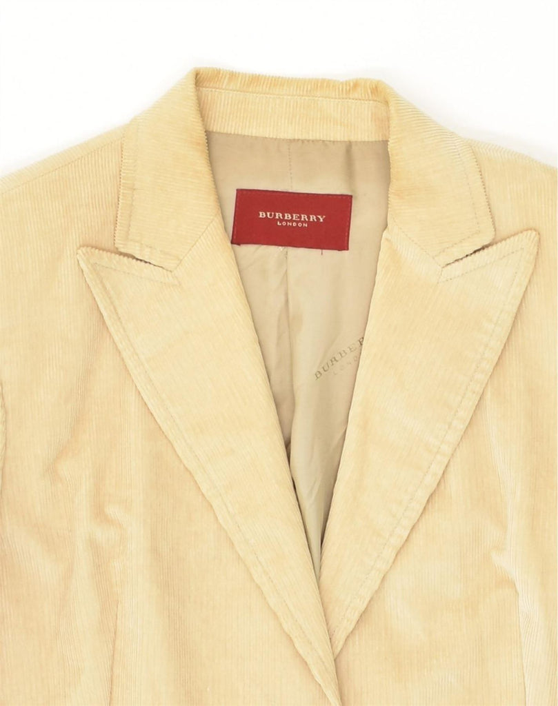 BURBERRY Womens 2 Button Blazer Jacket IT 46 Large Beige Cotton | Vintage Burberry | Thrift | Second-Hand Burberry | Used Clothing | Messina Hembry 