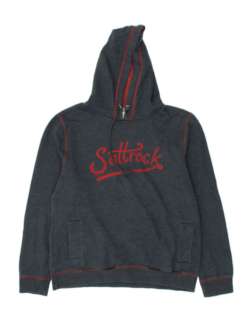 SALTROCK Womens Graphic Hoodie Jumper UK 18 XL Navy Blue Cotton | Vintage Saltrock | Thrift | Second-Hand Saltrock | Used Clothing | Messina Hembry 