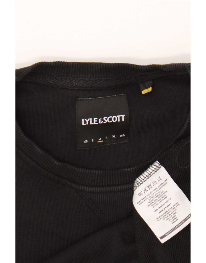 Lyle & Scott Mens Sweatshirt Jumper Medium Black Cotton
