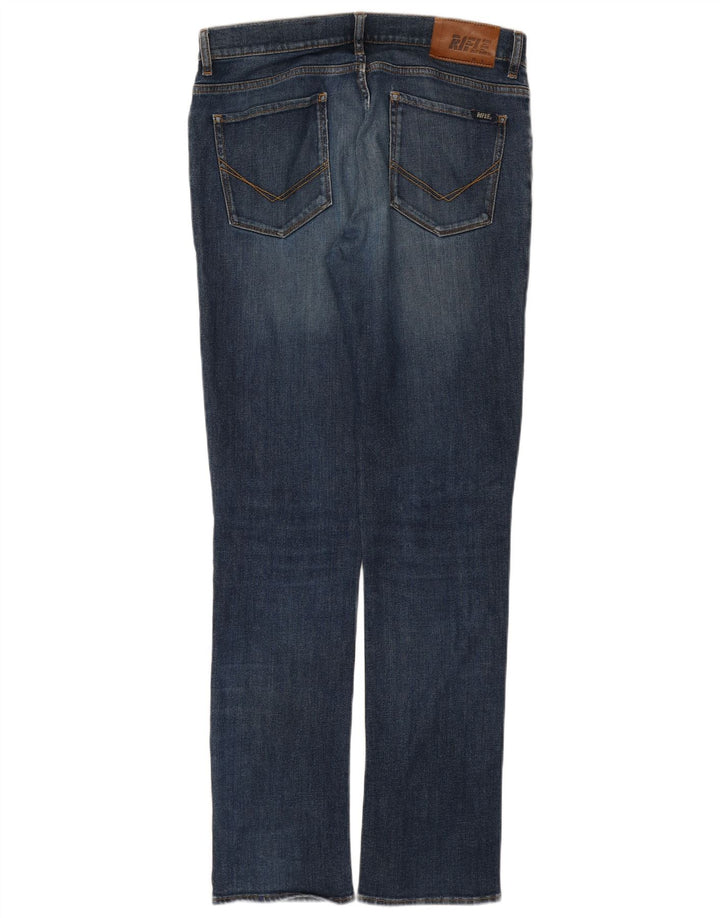 Rifle Mens Regular Straight Jeans W33 L33 Blue Cotton