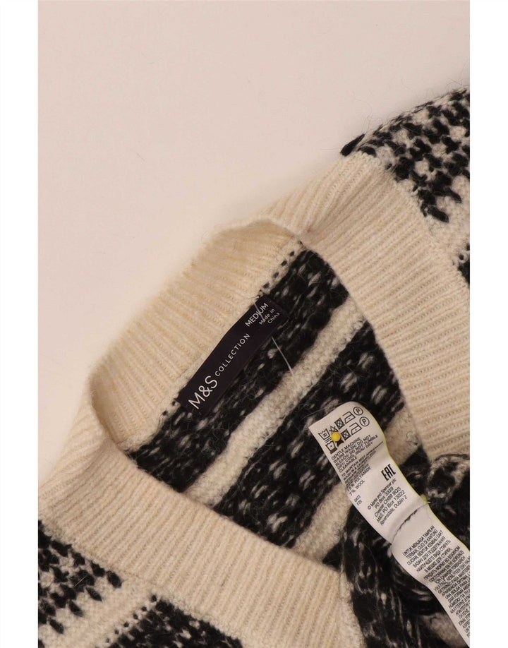 Marks & Spencer Mens Vest Tank Top Medium Off White Geometric Acrylic