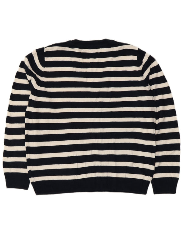 MARKS & SPENCER Womens V-Neck Jumper Sweater UK 14 Medium Navy Blue