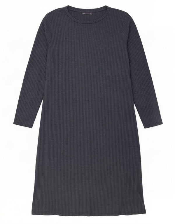 Marks & Spencer Womens Long Sleeve Maxi Dress UK 22 3XL Navy Blue Polyester