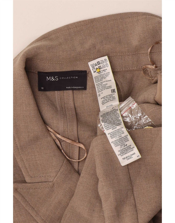 Marks & Spencer Womens Double Breasted Blazer Jacket UK 18 XL Beige