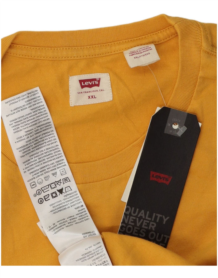 Levi's Mens T-Shirt Top 2XL Yellow Cotton