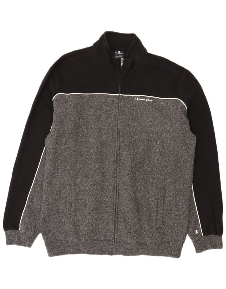 Champion Mens Tracksuit Top Jacket 3XL Grey Colourblock Cotton