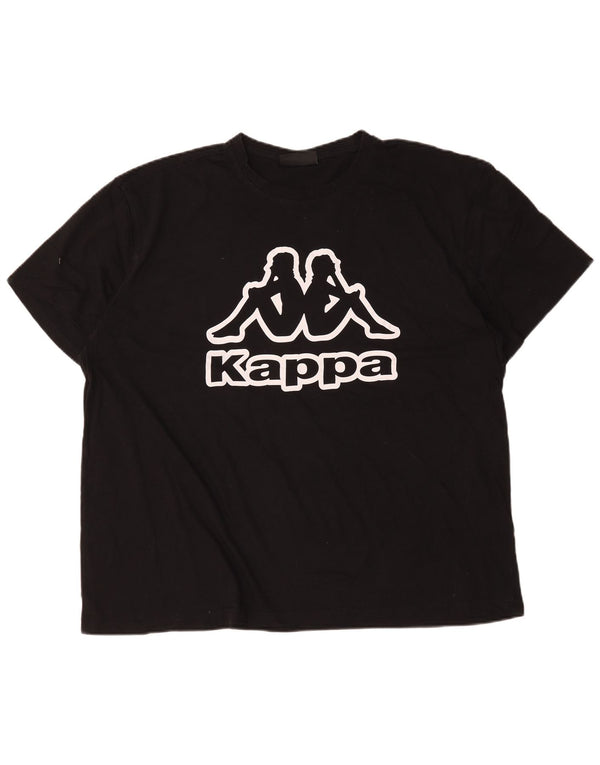 Kappa Mens Graphic T-Shirt Top 4XL Black Cotton