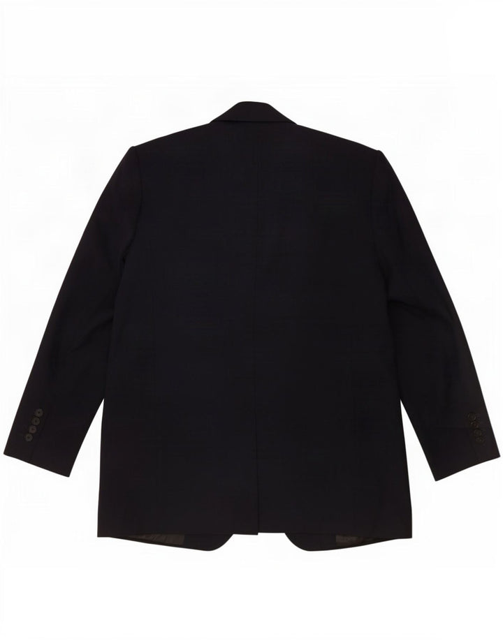 Zara Womens 1 Button Blazer Jacket UK 16 Large Navy Blue Polyester