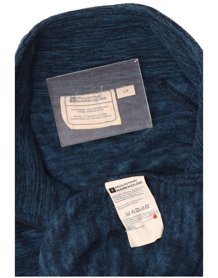 Mountain Warehouse Mens Zip Neck Fleece Jumper Large Blue Flecked Polyester