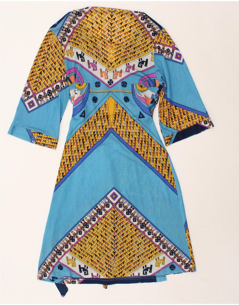 VINTAGE Womens Wrap Kaftan Dress US 4 Small Blue Colourblock | Vintage Vintage | Thrift | Second-Hand Vintage | Used Clothing | Messina Hembry 
