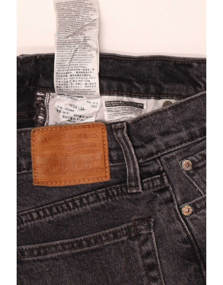 Levi's Womens Wedgie Straight Jeans W26 L26 Grey Cotton