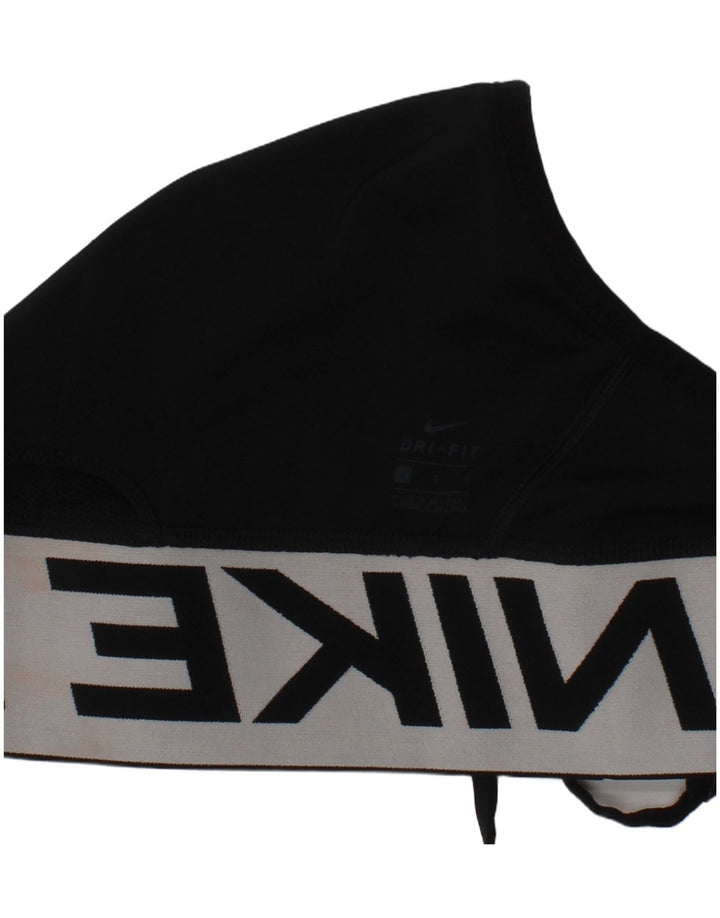 Nike Womens Dri Fit Graphic Sport Bra Top Large Black Polyester Sports