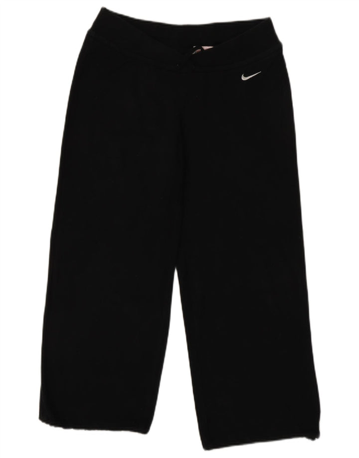 NIKE Womens Capri Tracksuit Trousers UK 8/10 Small  Black Cotton