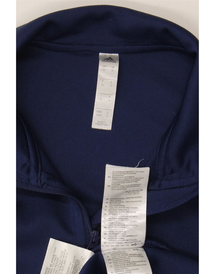 ADIDAS Mens Aeroready Zip Neck Pullover Tracksuit Top Medium Navy Blue