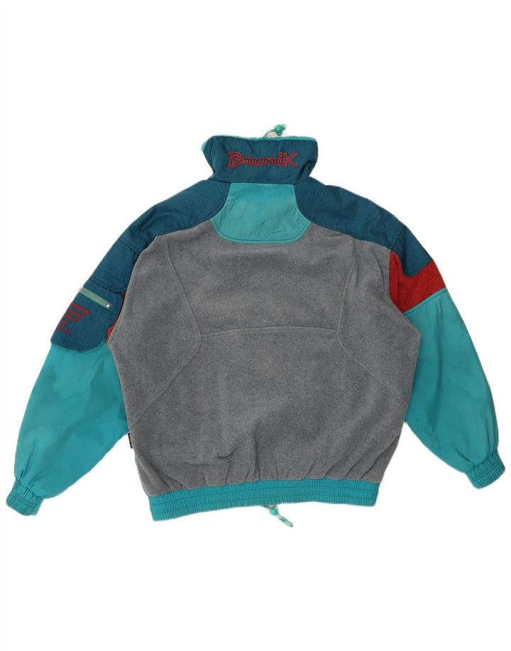 Brunik Mens Anorak Fleece Jacket UK 40 Large Blue Colourblock Polyester