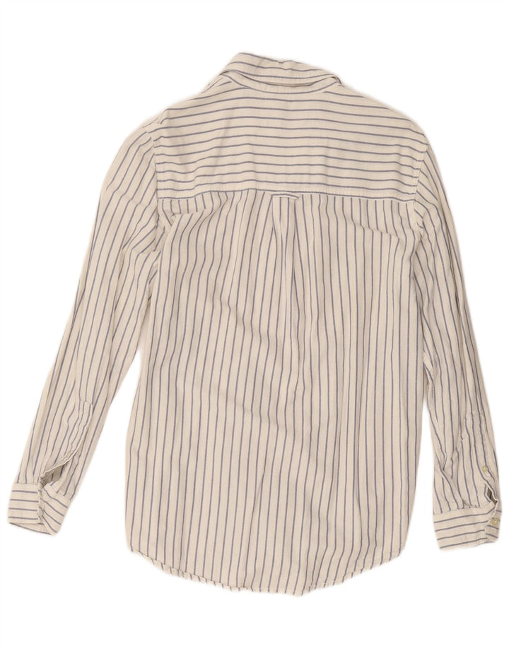 Chaps Mens Shirt Small White Striped Cotton