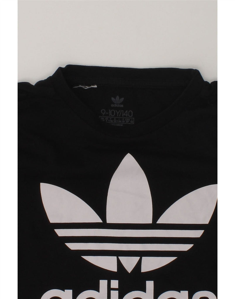 ADIDAS Boys Graphic T-Shirt Top 9-10 Years Black Cotton | Vintage Adidas | Thrift | Second-Hand Adidas | Used Clothing | Messina Hembry 