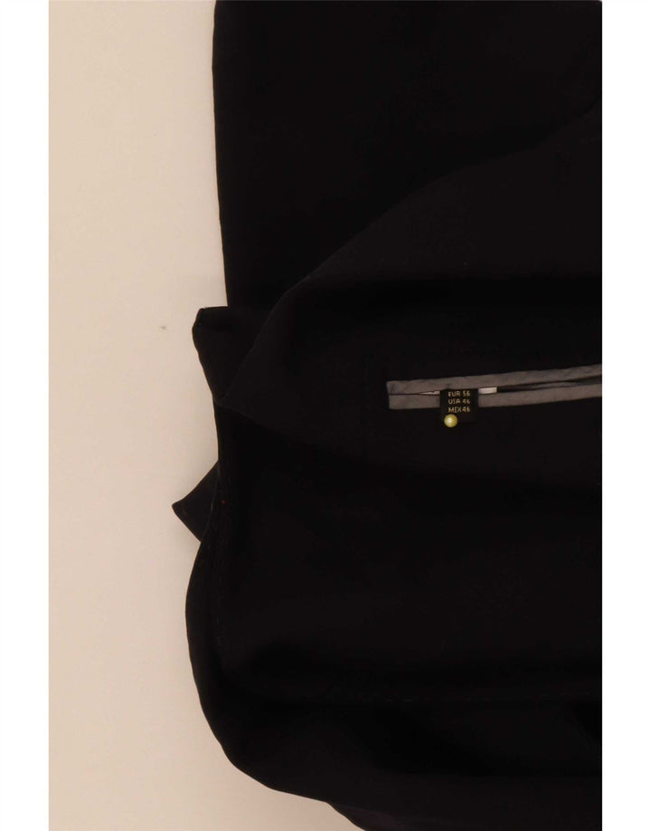 Massimo Dutti Mens 2 Button Blazer Jacket EU 56 XL Black Wool