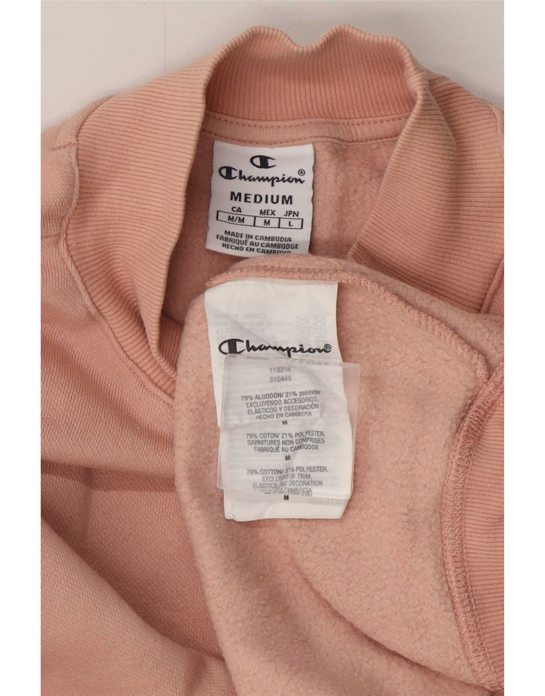 Champion Womens Oversized Sweatshirt Jumper UK 14 Medium Pink Cotton