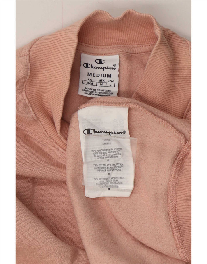 Champion Womens Oversized Sweatshirt Jumper UK 14 Medium Pink Cotton