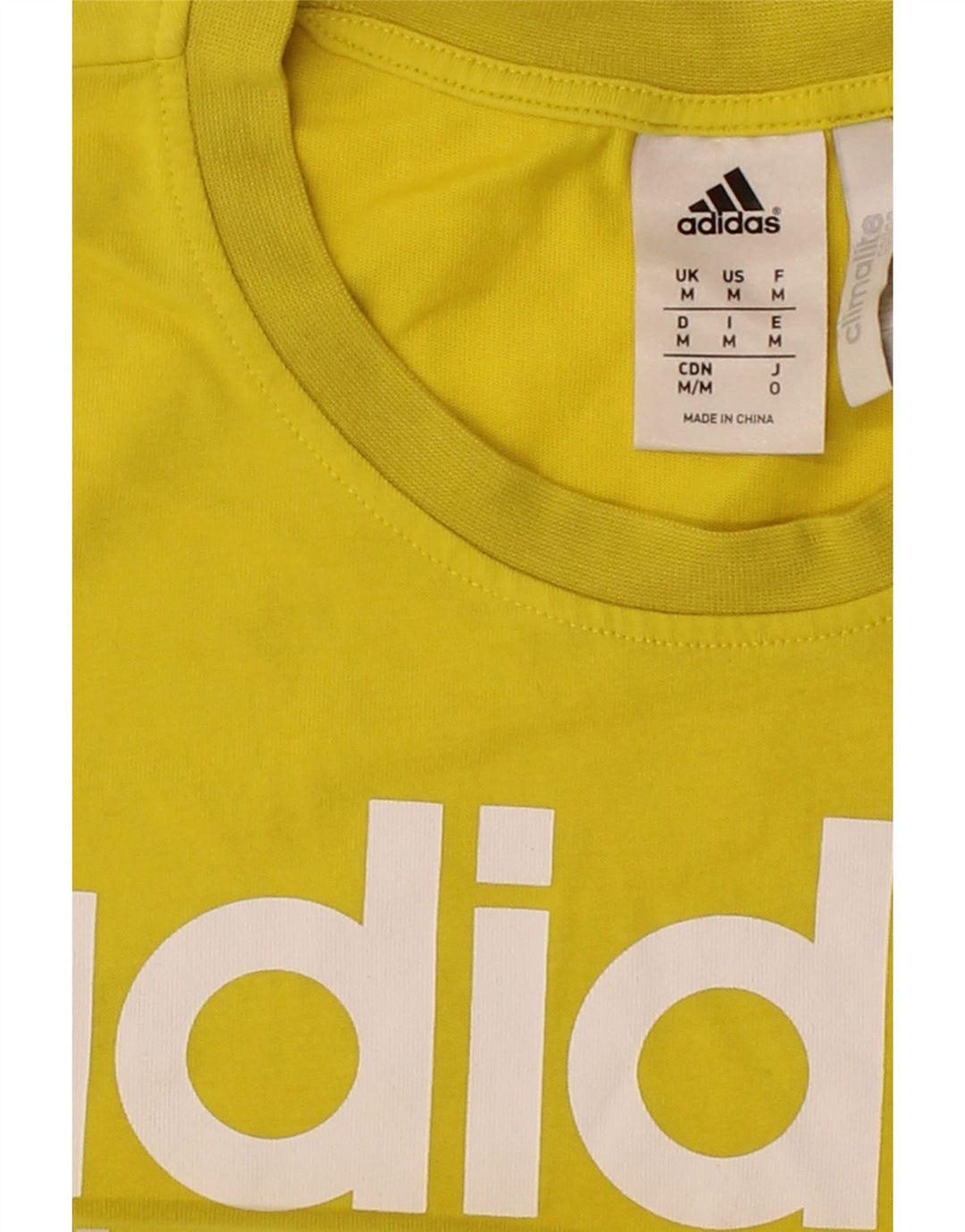 ADIDAS Mens Climalite Graphic T-Shirt Top Medium Yellow Cotton Vintage Adidas and Second-Hand Adidas from Messina Hembry 