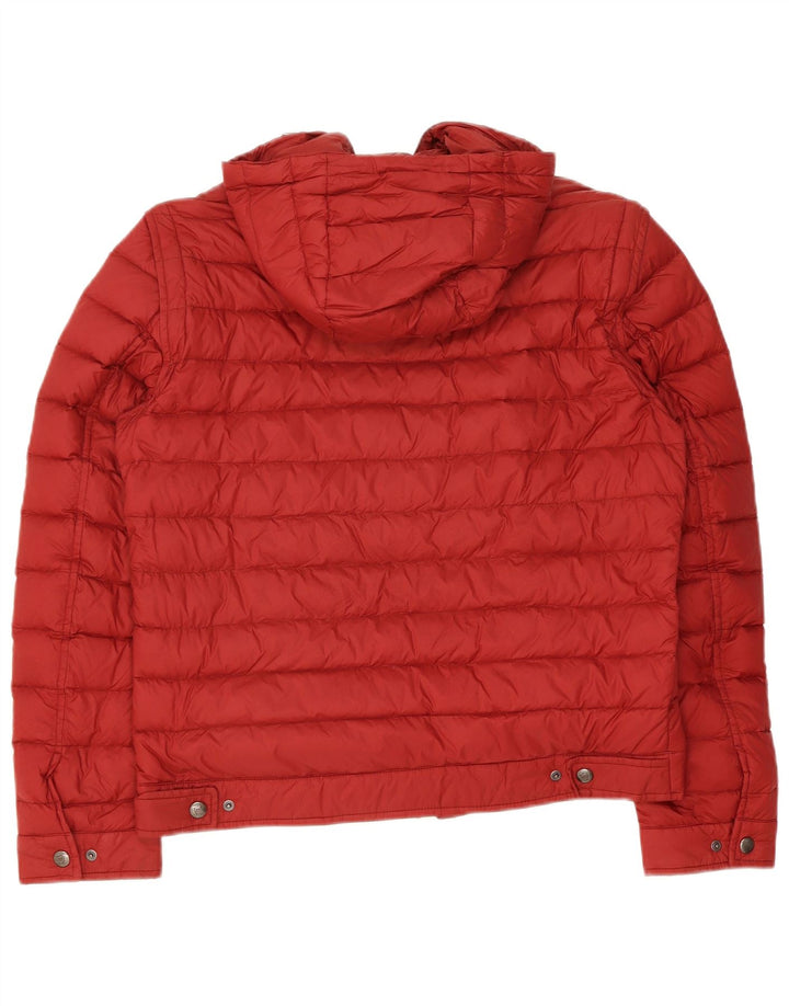 MASSIMO DUTTI Womens Hooded Padded Jacket UK 16 Large Red