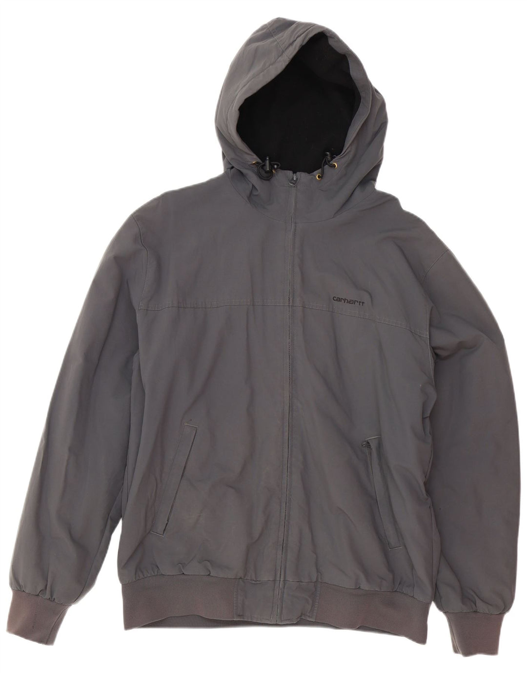 Carhartt Mens Hooded Bomber Jacket UK 42 XL Grey Nylon