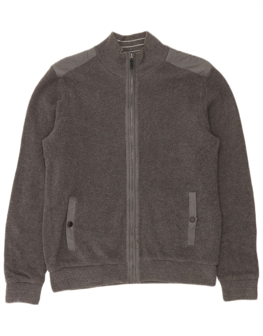 Marks & Spencer Mens Blue Harbour Regular Fit Cardigan Sweater Medium Grey