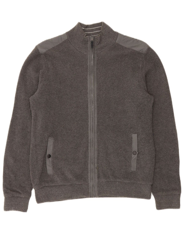 Marks & Spencer Mens Blue Harbour Regular Fit Cardigan Sweater Medium Grey