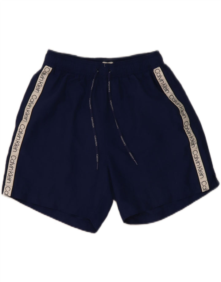Calvin Klein Mens Graphic Swimming Shorts Medium Navy Blue Colourblock