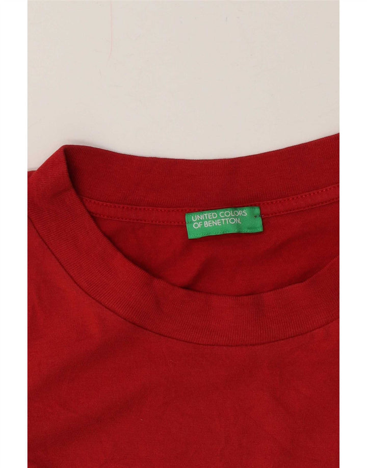 Benetton Womens Top 3/4 Sleeve UK 14 Medium Red