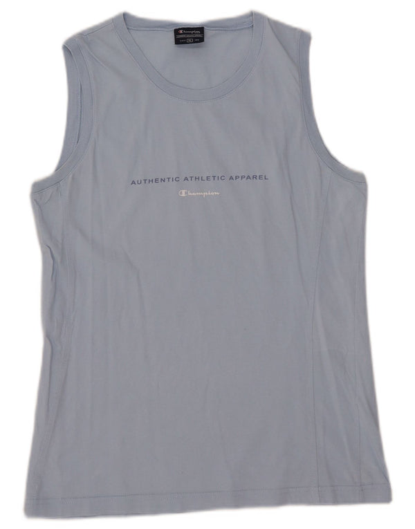 Champion Womens Graphic Vest Top UK 18 XL Blue Cotton